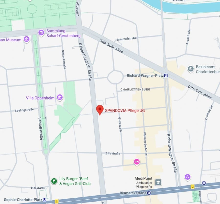Einzugsgebiet von Spandovia Pflege in Berlin Spandau und Charlottenburg
